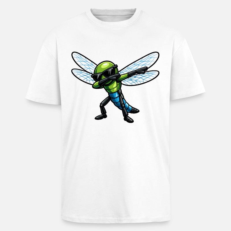 Dabbing Libelle - Oversized Heavyweight Unisex T-Shirt - Weiß