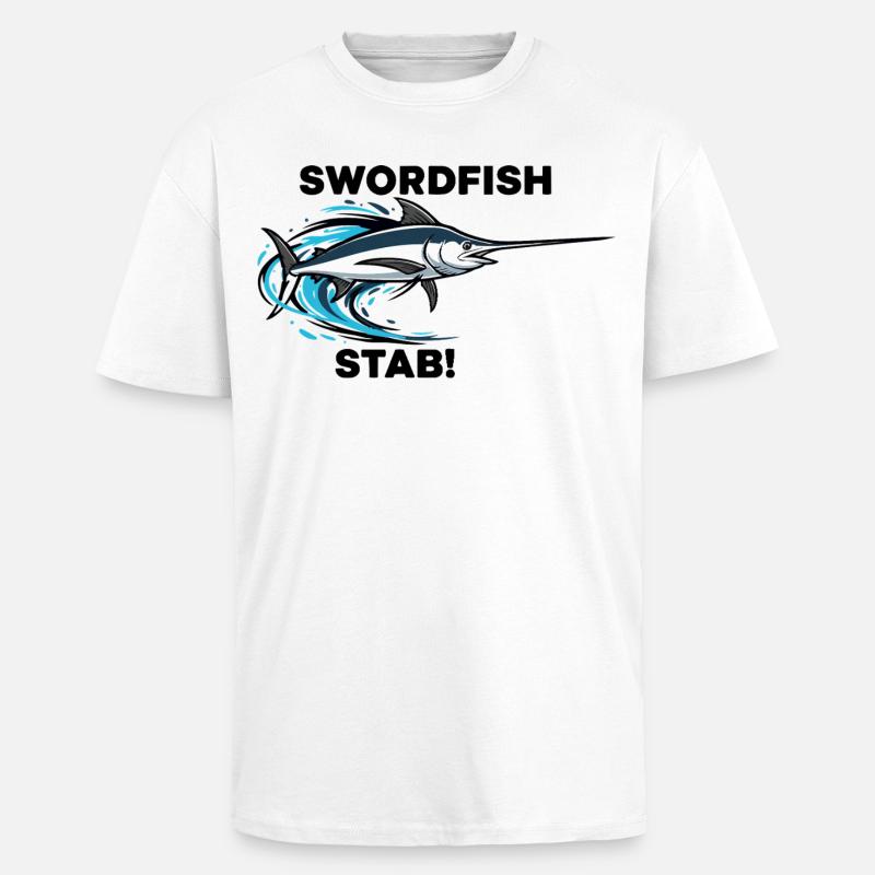 Espadon Stab Épée Mer Swordfish - T-shirt unisexe oversize épais - blanc
