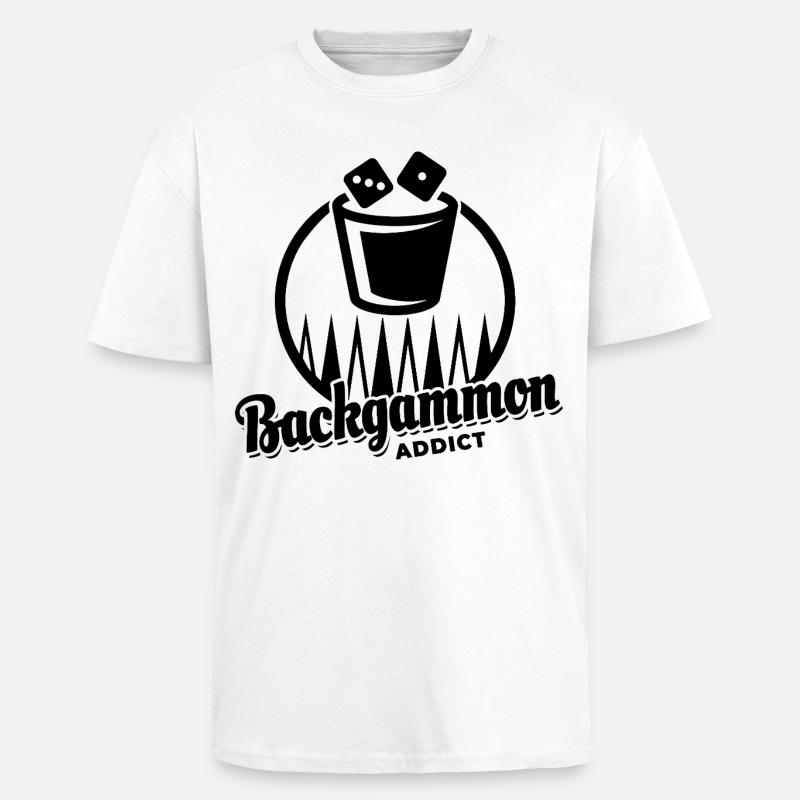 Backgammon Addict | Board Game | Gift - Unisex Oversized Heavyweight T-shirt - white
