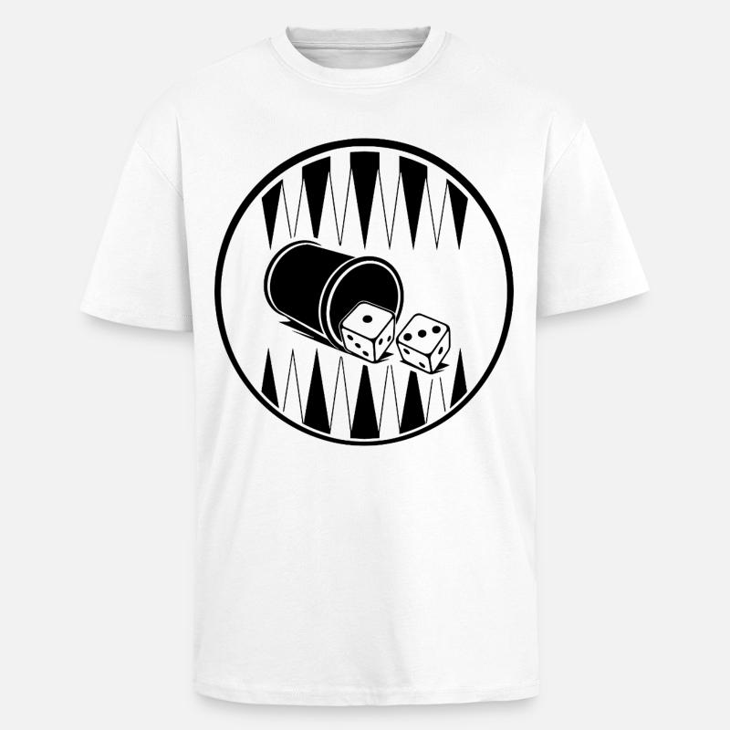 Backgammon | Board Game | Gift - Unisex Oversized Heavyweight T-shirt - white
