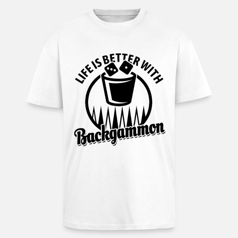 Backgammon | Jeu de société | Don - T-shirt unisexe oversize épais - blanc