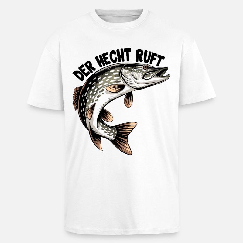 Der Hecht ruft - Oversized Heavyweight Unisex T-Shirt - Weiß