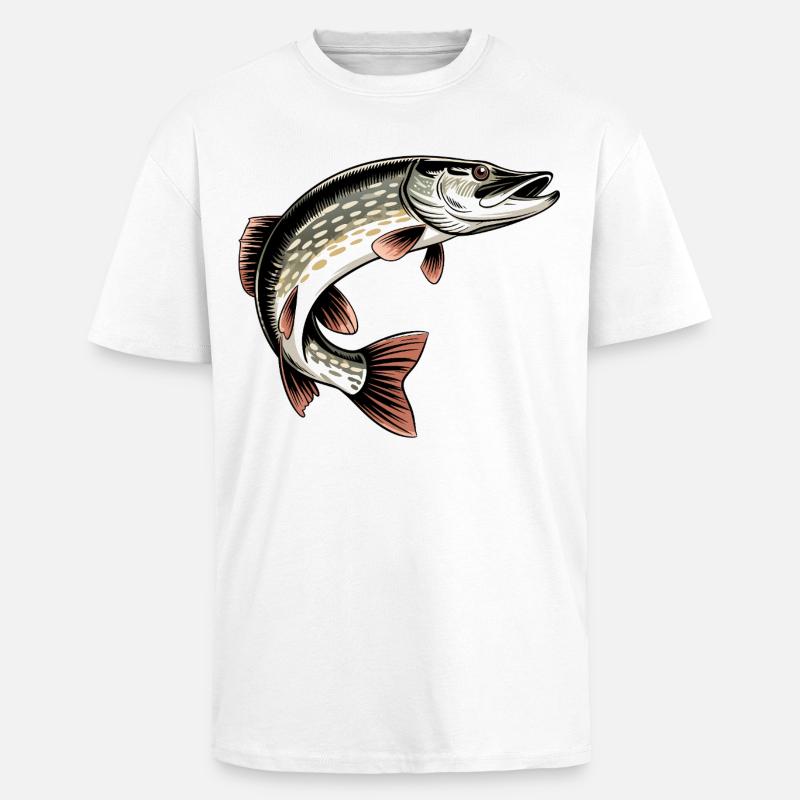 Predatory Pike - Unisex Oversized Heavyweight T-shirt - white