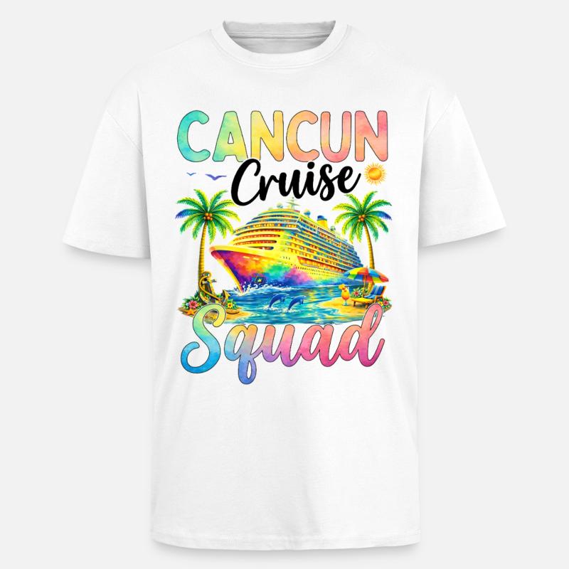 Équipe de croisière de Cancún - T-shirt unisexe oversize épais - blanc
