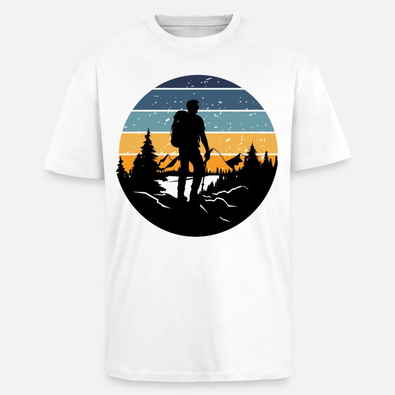 Retro-Schlafenszeitwanderer - Oversized Heavyweight Unisex T-Shirt - Weiß