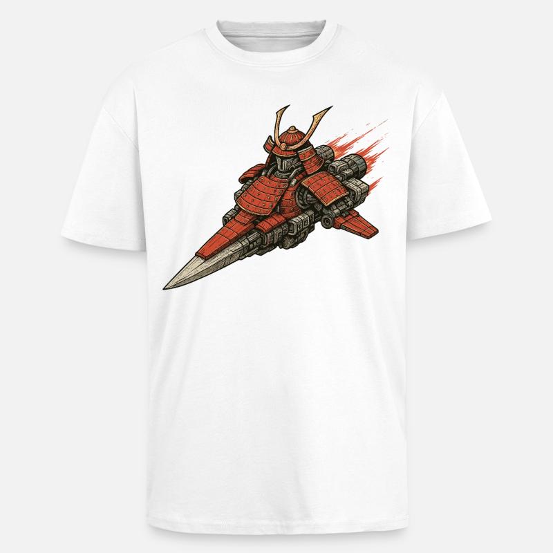 Samurai Spaceship - Unisex Oversized Heavyweight T-shirt - white