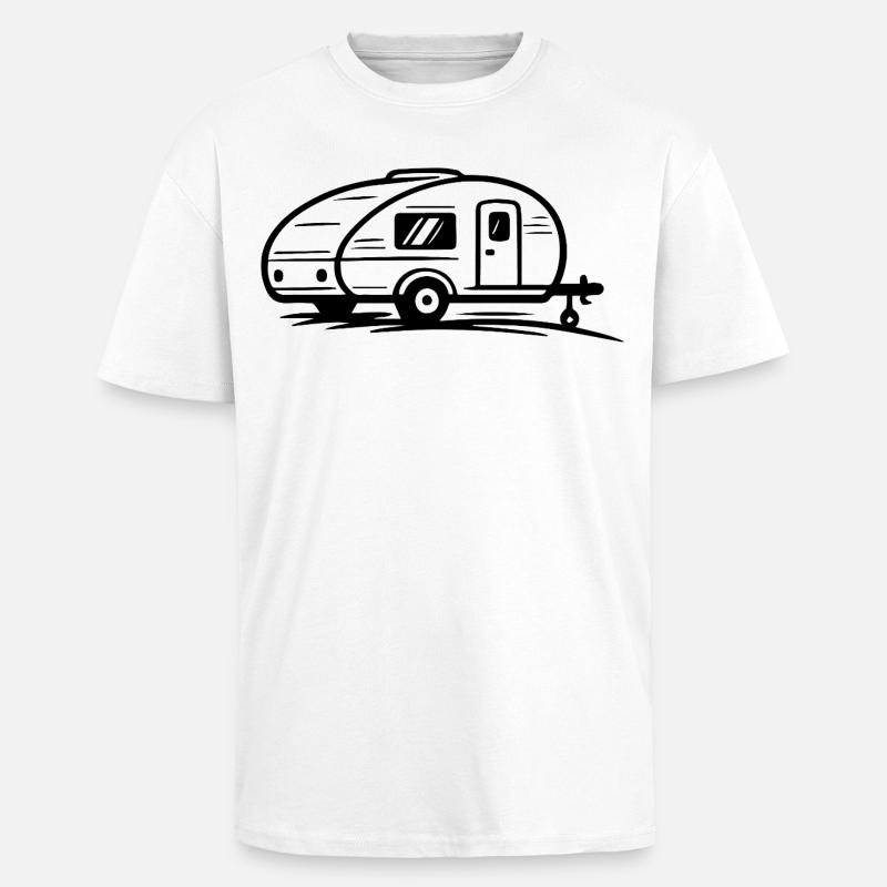 Remorque de camping - T-shirt unisexe oversize épais - blanc