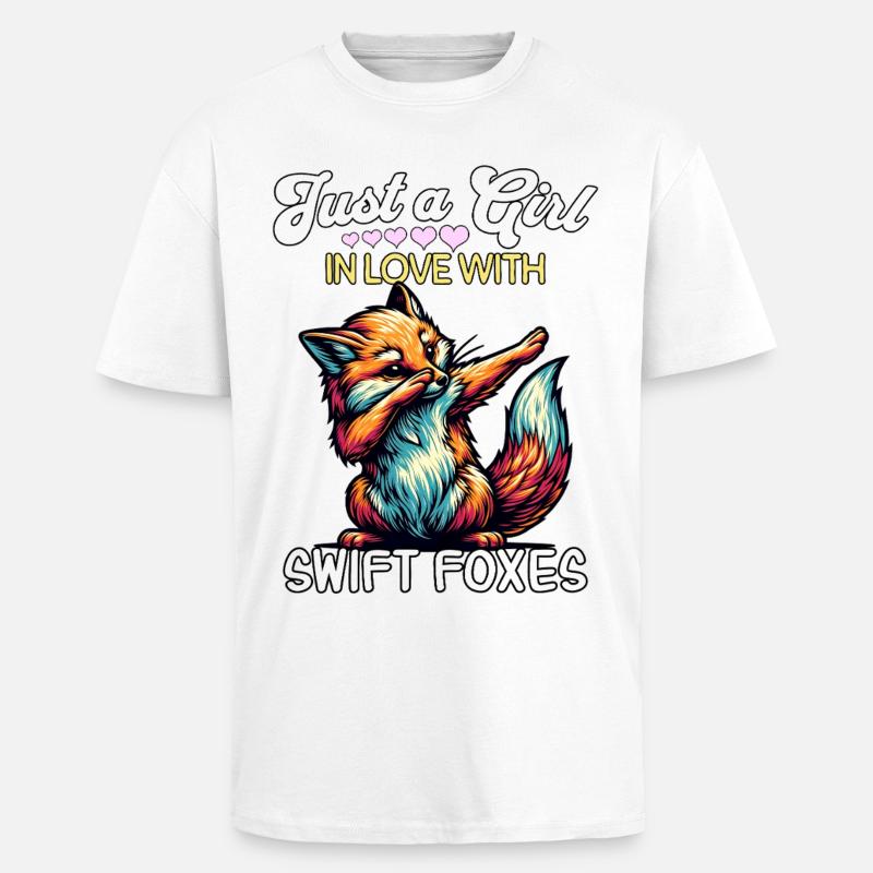 Fille Fox Rapide Renard - T-shirt unisexe oversize épais - blanc
