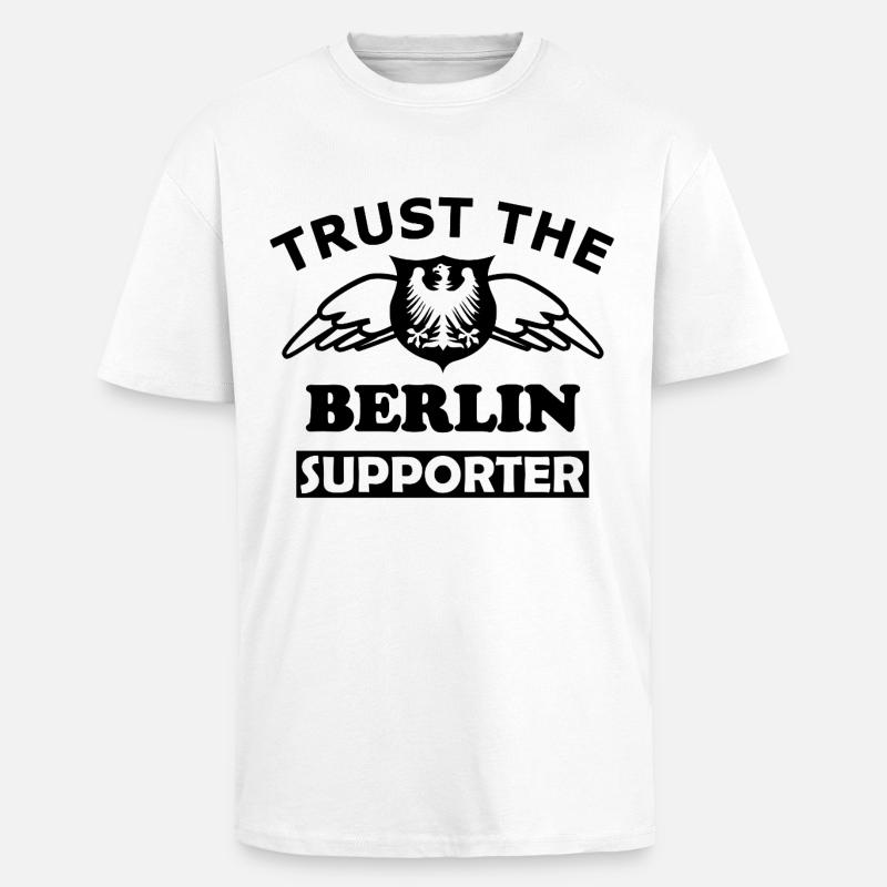 Berlin Text Design White - Unisex Oversized Heavyweight T-shirt - white