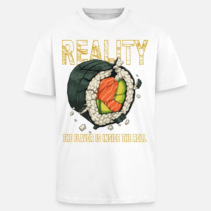 Sushi Roll Réalité Saveur Intérieure - T-shirt unisexe oversize épais - blanc