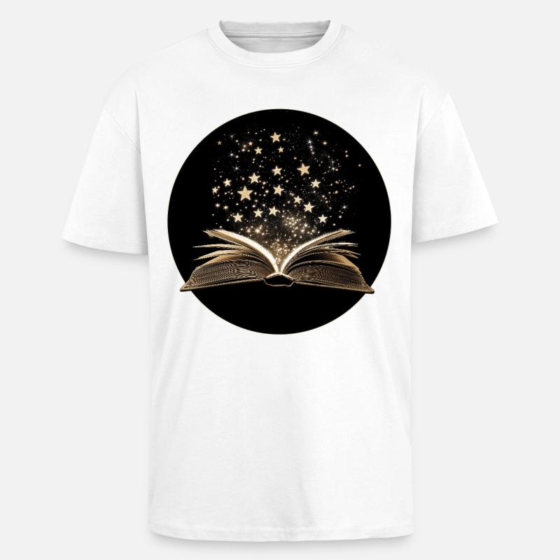 Buch mit Sternen - Oversized Heavyweight Unisex T-Shirt - Weiß