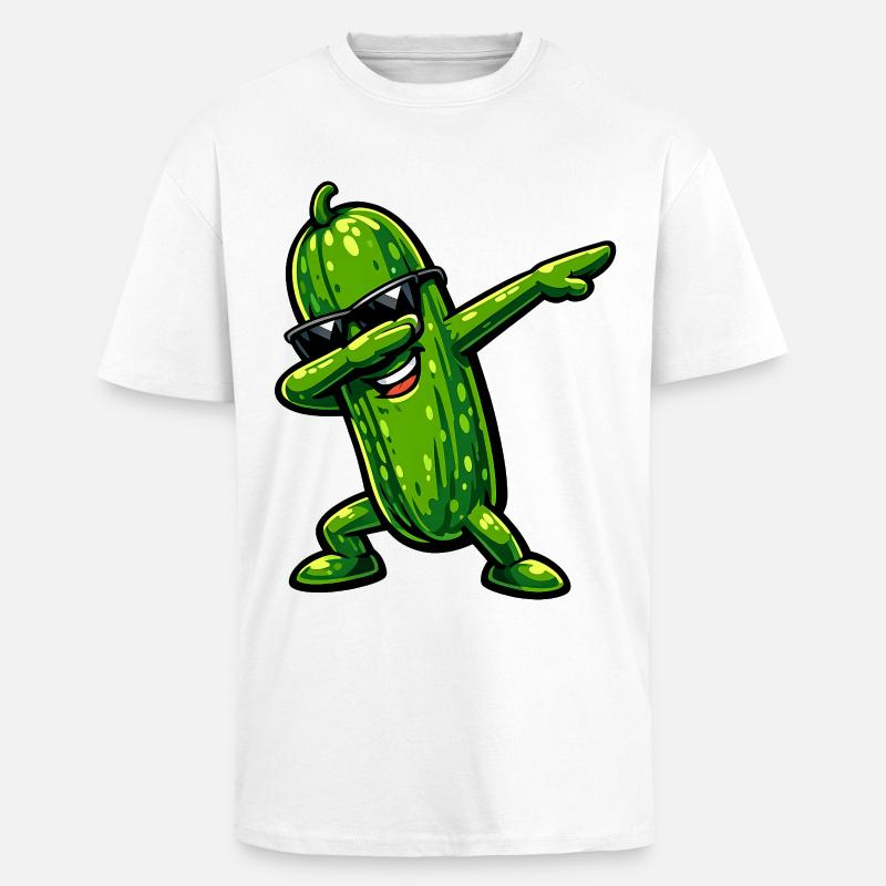 Dabbing Cucumber - Unisex Oversized Heavyweight T-shirt - white