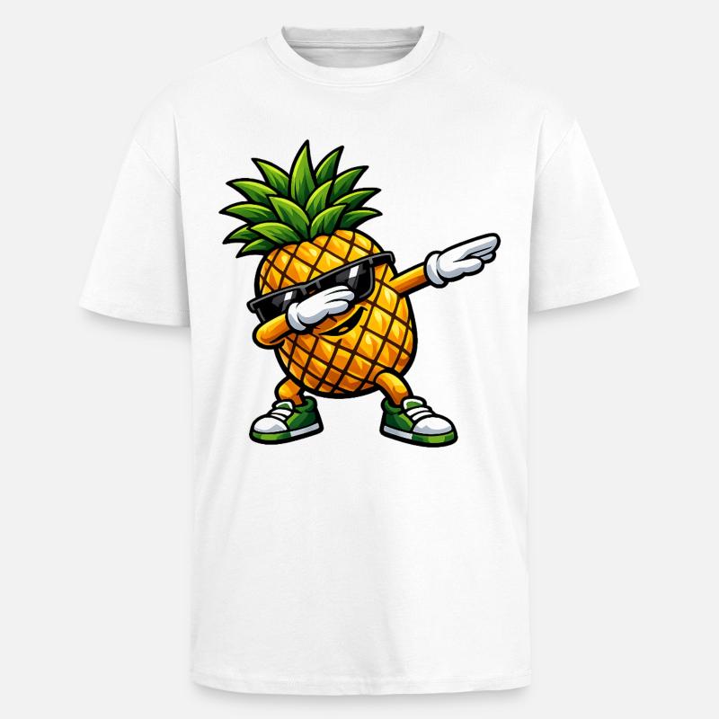 Dabbing pineapple - Unisex Oversized Heavyweight T-shirt - white