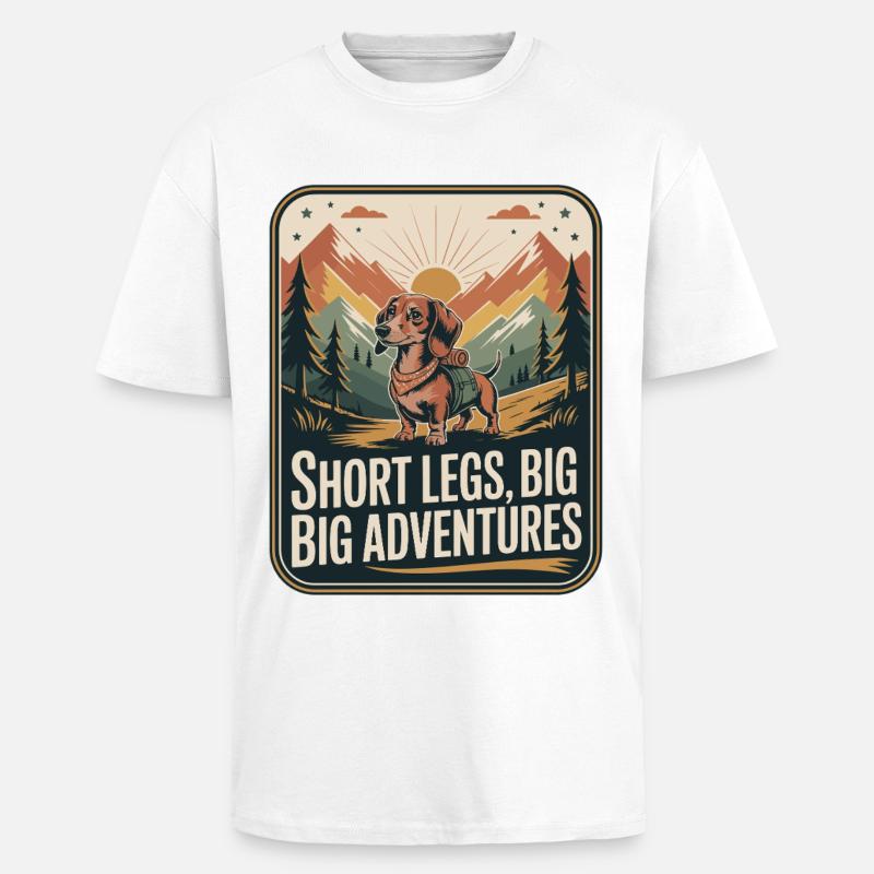 Wander Dackel - Oversized Heavyweight Unisex T-Shirt - Weiß