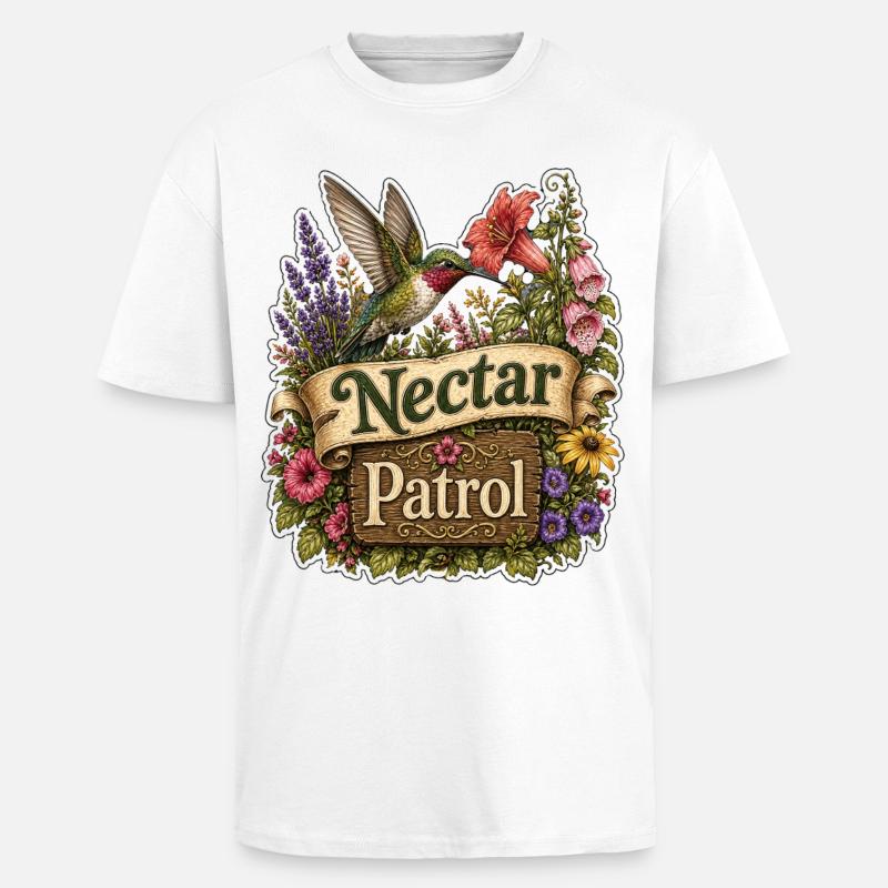 Patrouille Nectar - T-shirt unisexe oversize épais - blanc