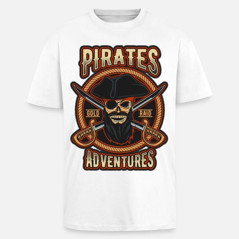 Pirate Gold Raid Patch - T-shirt unisexe oversize épais - blanc