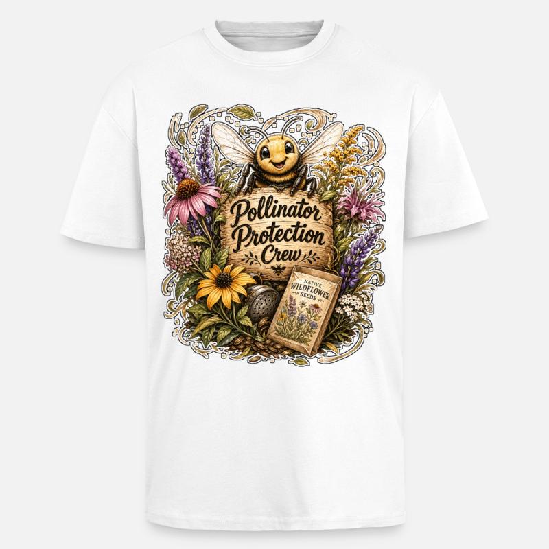 Pollinator Protection Crew - Oversized Heavyweight Unisex T-Shirt - Weiß