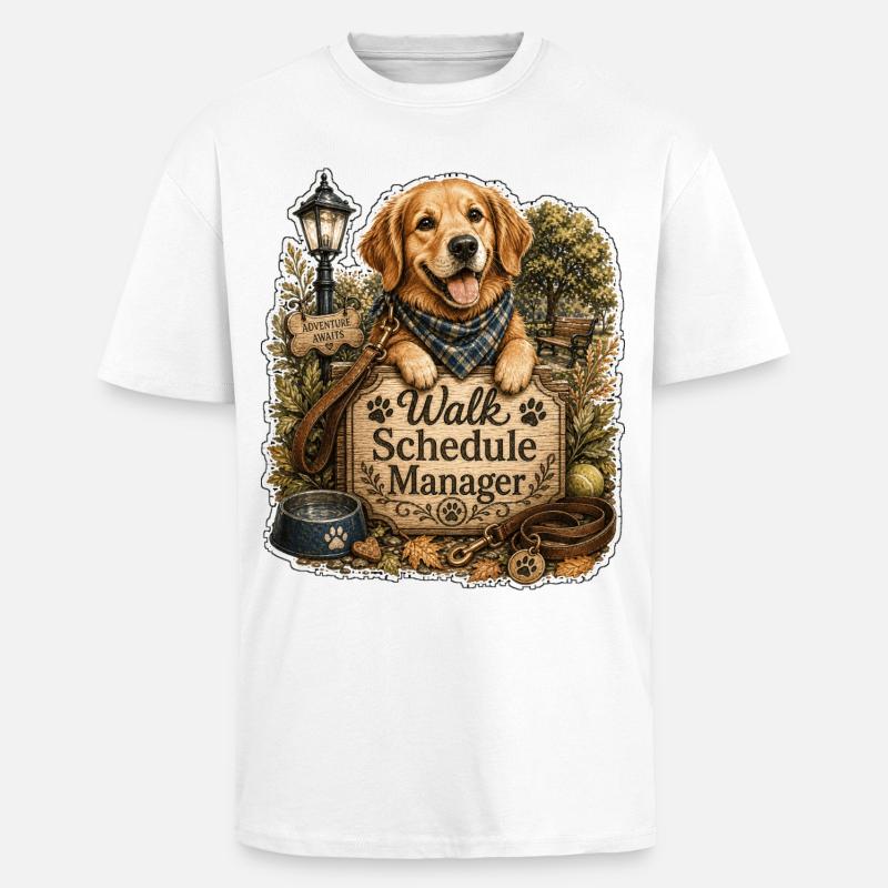 Walk Schedule Manager Hund - Oversized Heavyweight Unisex T-Shirt - Weiß
