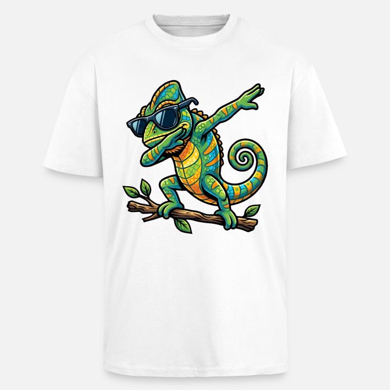 Escarpage du Caméléon - T-shirt unisexe oversize épais - blanc