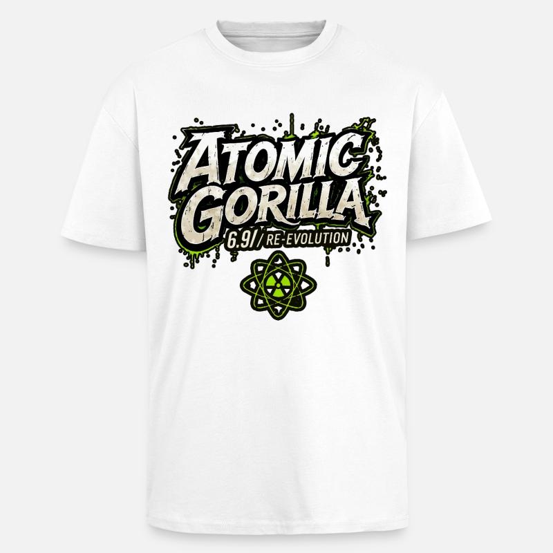 Atomic Gorilla Re-Evolution - Unisex Oversized Heavyweight T-shirt - white