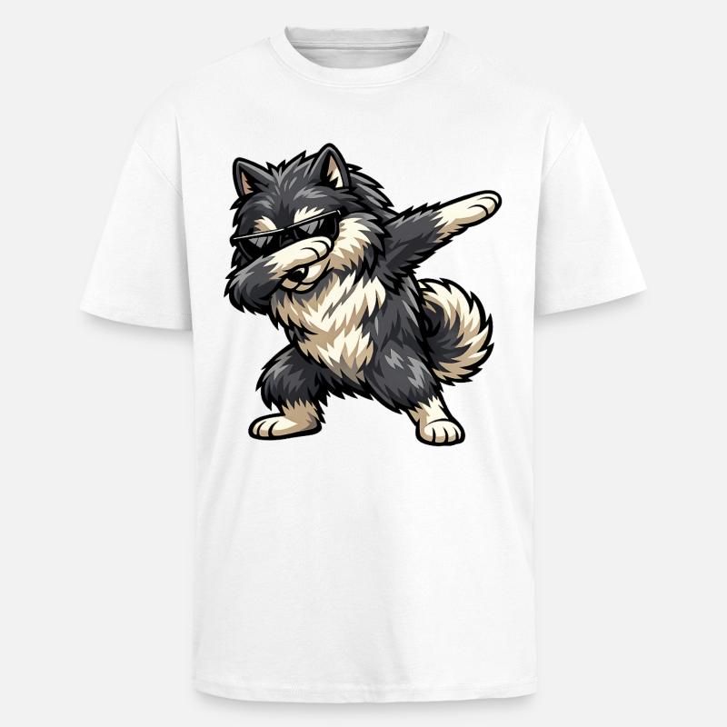 Dab Wolfspitz - T-shirt unisexe oversize épais - blanc