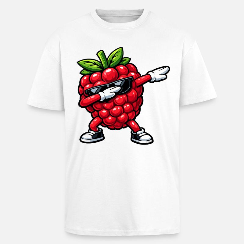 Dabbing Raspberry - Unisex Oversized Heavyweight T-shirt - white