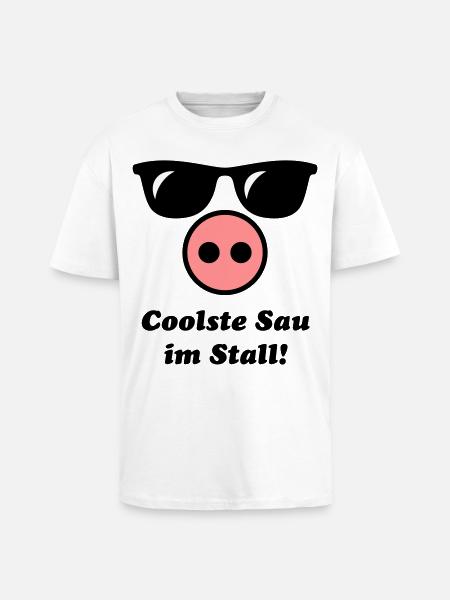 Coolste Sau Im Stall! (Cool) - Oversized Heavyweight Unisex T-Shirt - Weiß