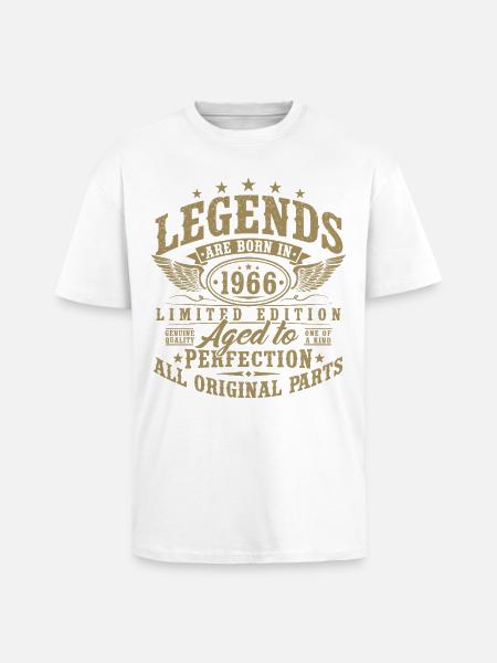 60e anniversaire 1966 Né 60 ans - T-shirt unisexe oversize épais - blanc