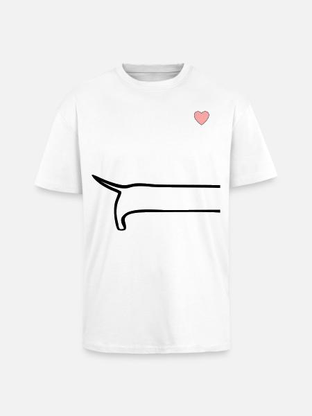 Minimalist Dog Back - Unisex Oversized Heavyweight T-shirt - white