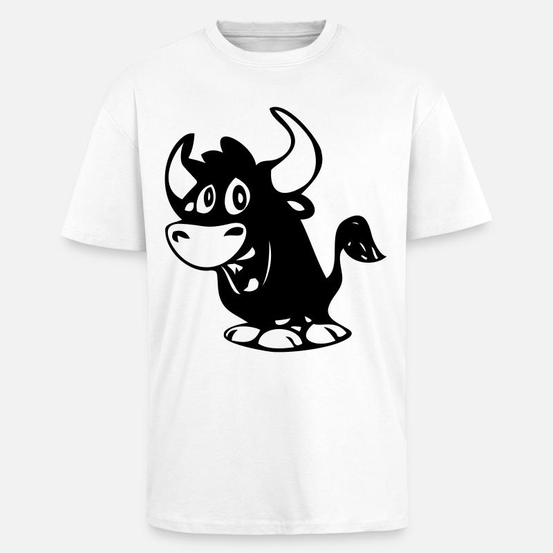 Stier - Oversized Heavyweight Unisex T-Shirt - Weiß