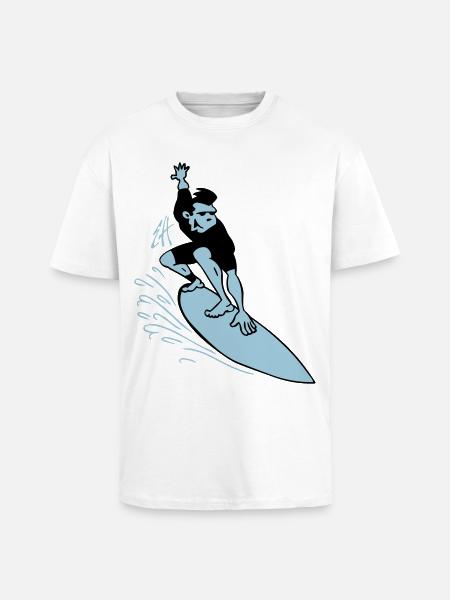 Surf - T-shirt unisexe oversize épais - blanc