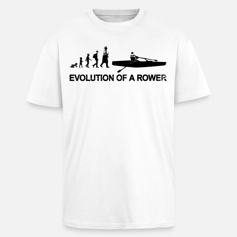 Rower Evolution - Unisex Oversized Heavyweight T-shirt - white
