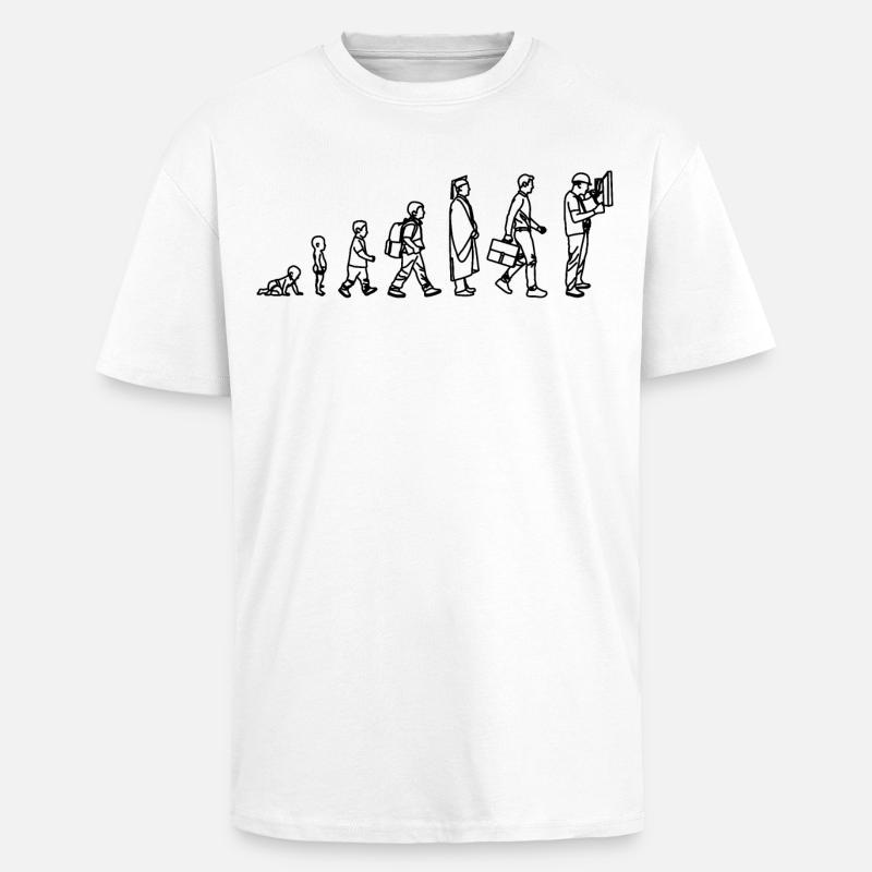 Elektriker Evolution - Oversized Heavyweight Unisex T-Shirt - Weiß