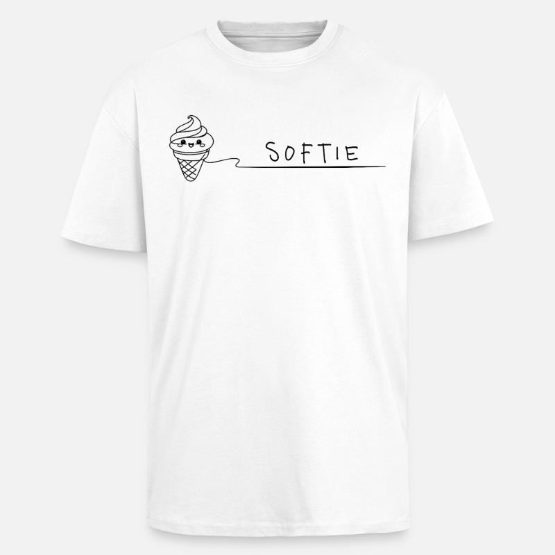 Softie Süßes Softeis Doodle Line Art - Unisex Oversized Heavyweight T-shirt - white