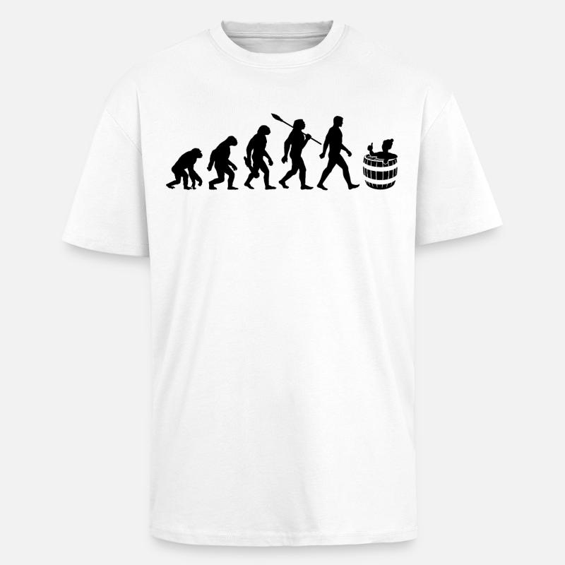 Evolution - Eisbader - Winterbaden - Eisbaden - Unisex Oversized Heavyweight T-shirt - white
