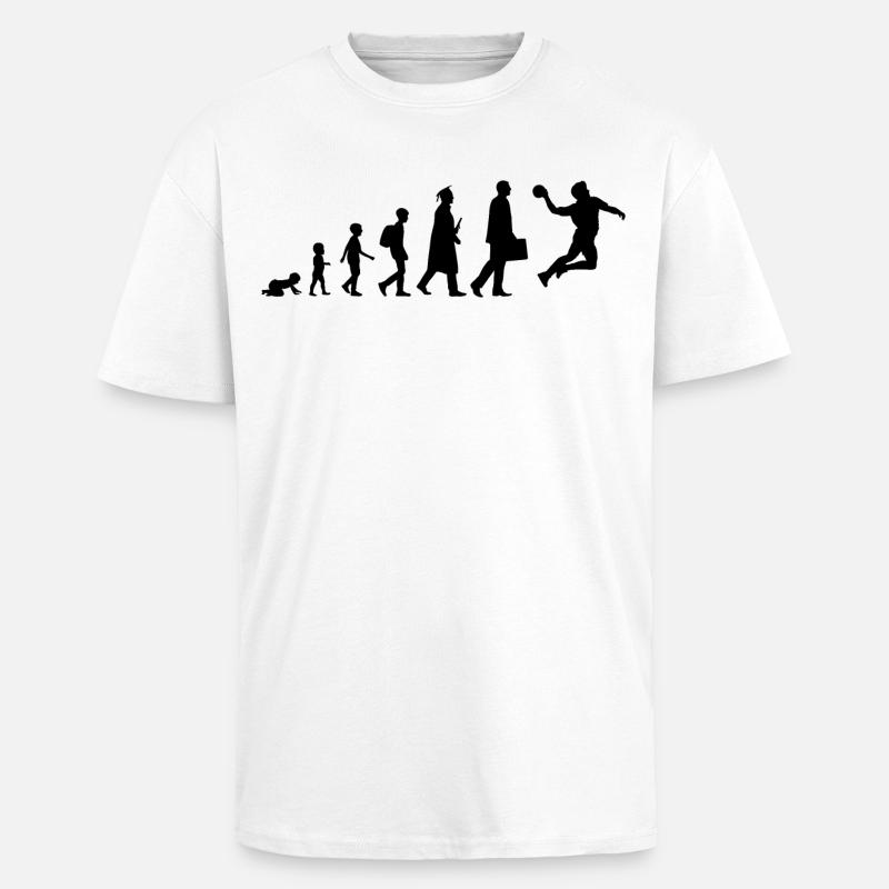 Die Entwicklung eines Handballers - Oversized Heavyweight Unisex T-Shirt - Weiß