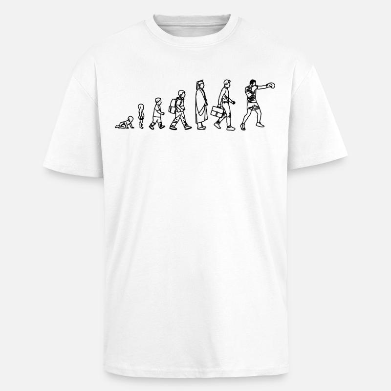 Boxing Evolution - Unisex Oversized Heavyweight T-shirt - white