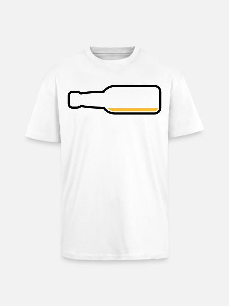 Bottiglia di birra vuota (Simbolo birra / POS 2C) - T-shirt unisex oversize pesante - bianco