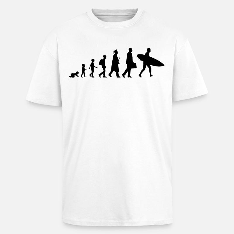Entwicklung eines Surfers - Oversized Heavyweight Unisex T-Shirt - Weiß