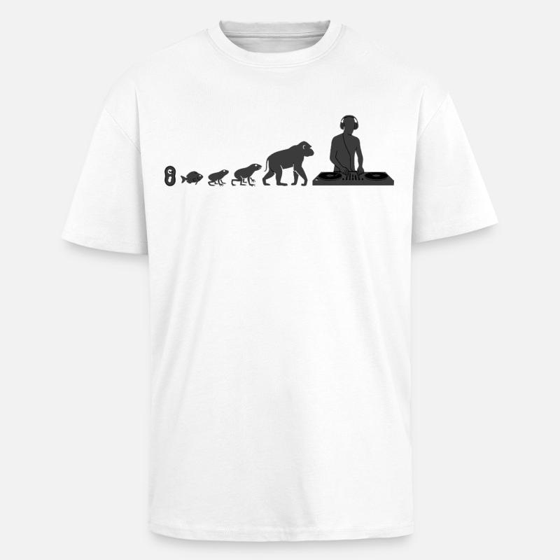 Évolution vers le DJ - T-shirt unisexe oversize épais - blanc