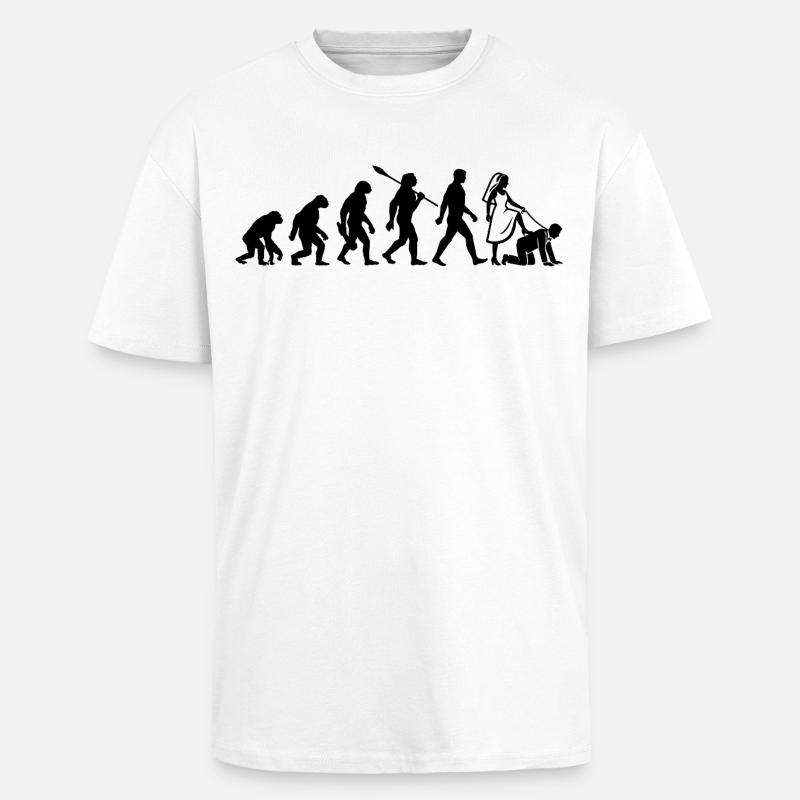 Evolution JGA Junggesellenabschied - Oversized Heavyweight Unisex T-Shirt - Weiß