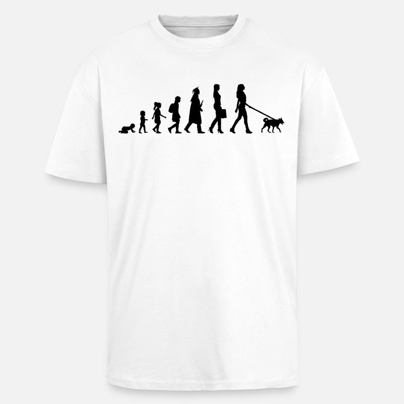 Entwicklung einer Hundehalterin - Oversized Heavyweight Unisex T-Shirt - Weiß