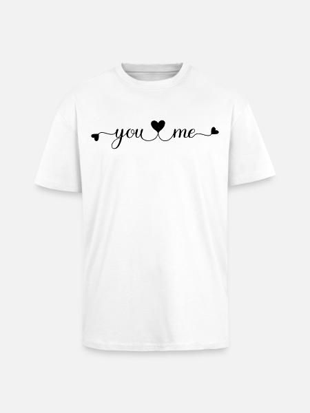 You and Me - Unisex Oversized Heavyweight T-shirt - white