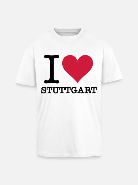 I Love Stuttgart - Unisex Oversized Heavyweight T-shirt - white
