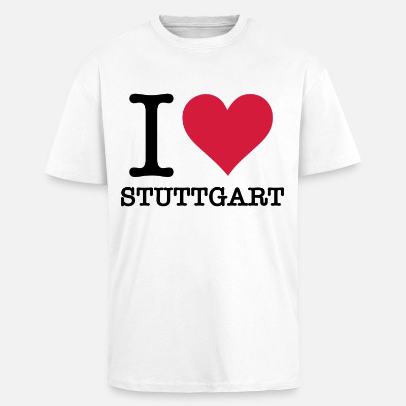 Ich liebe Stuttgart - Oversized Heavyweight Unisex T-Shirt - Weiß