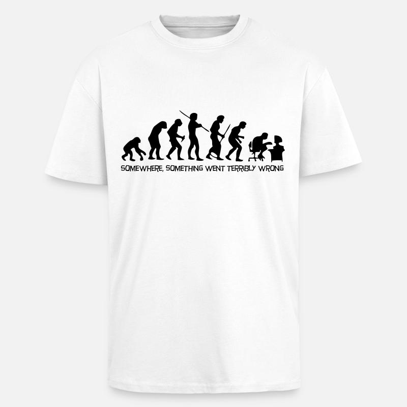 Die Evolution des Menschen - Oversized Heavyweight Unisex T-Shirt - Weiß