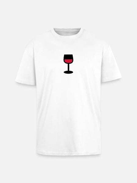 Wein Glas - Oversized Heavyweight Unisex T-Shirt - Weiß