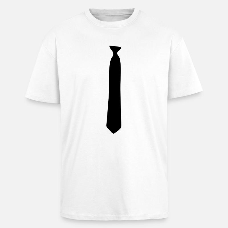 Cravate - T-shirt unisexe oversize épais - blanc