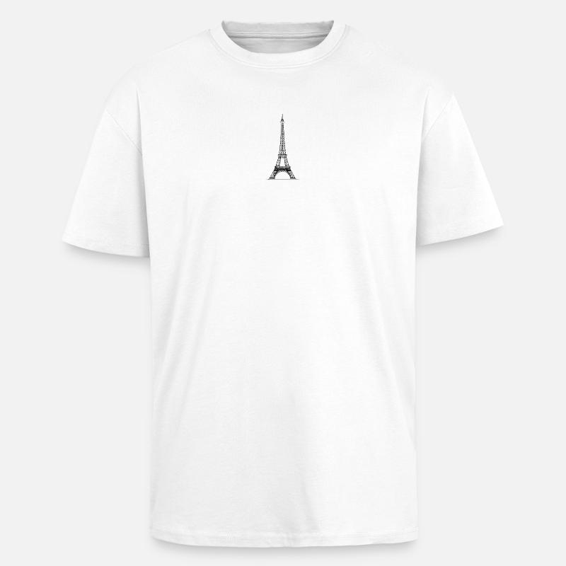 Tour Eiffel - T-shirt unisexe oversize épais - blanc
