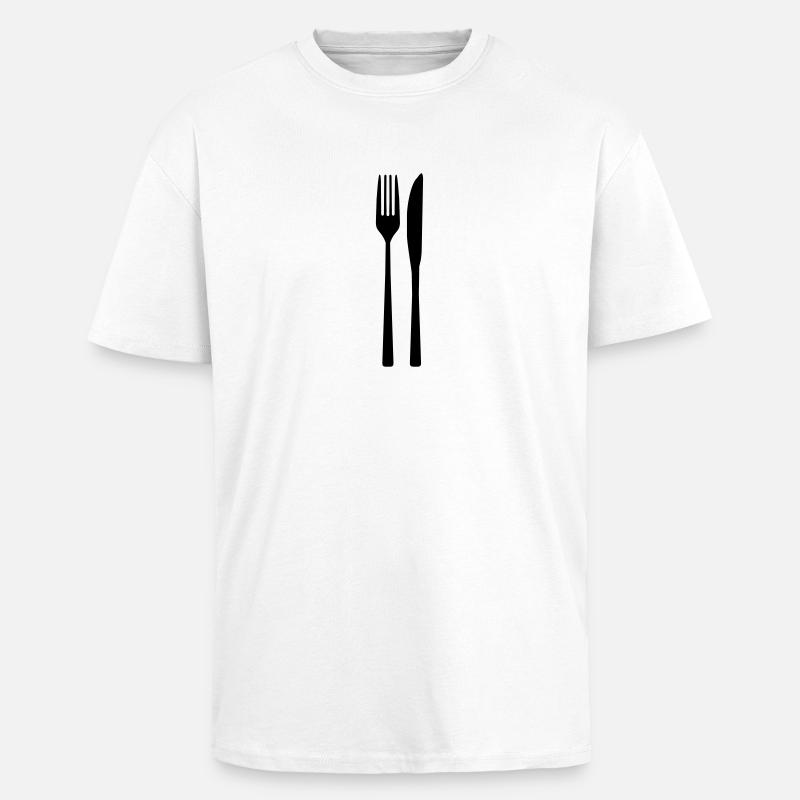 Messer Gabel - Spoon Fork - Oversized Heavyweight Unisex T-Shirt - Weiß